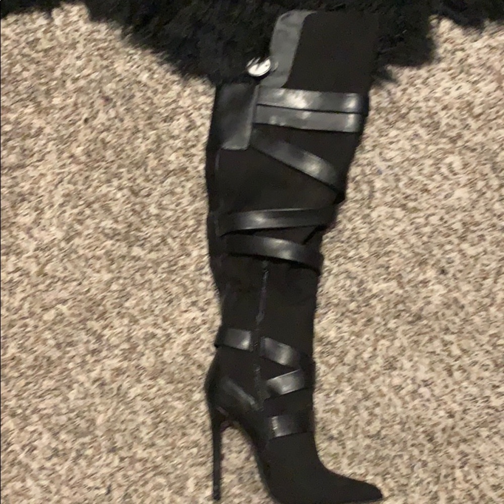 Black over knee boots